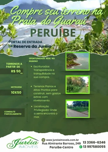 TERRENOS A VENDA NA PRAIA DO GUARAU - PERUIBE/SP REF G001