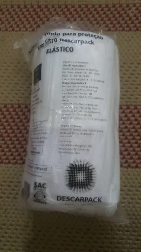 Máscara descartável com filtro