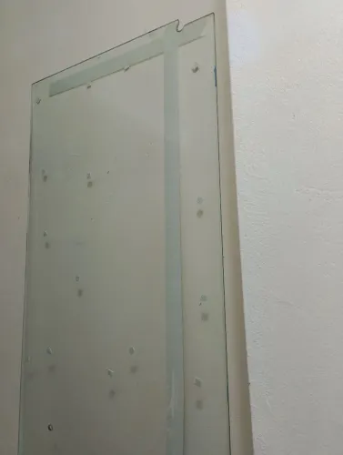 Porta de vidro (blindex) completa, puxador novo de inox