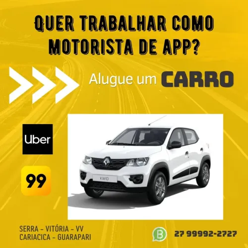 Aluguel carro motorista Uber e 99