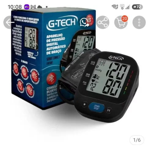 Vendo um aparelho de Pressão G-TECH conexão Bluetooth preço 180 reais