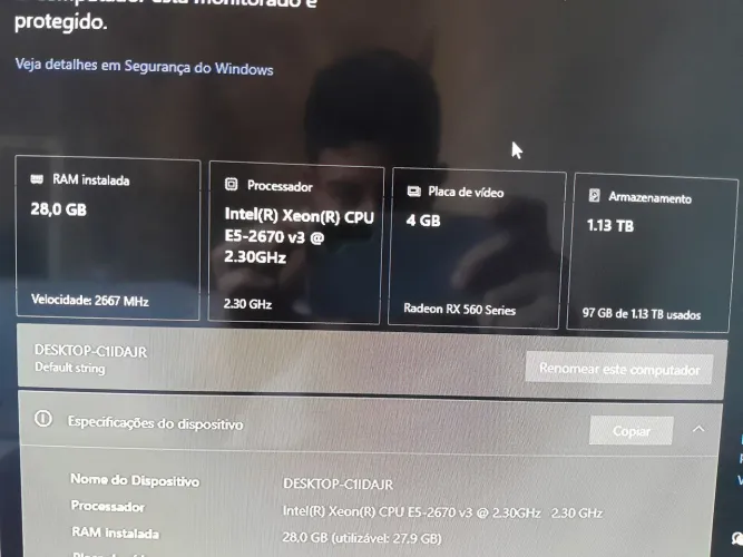 PC GAMER Xeon E5-2670 v3 2.30 28gb Ram,Placa de video RX560 1T armazenamento 