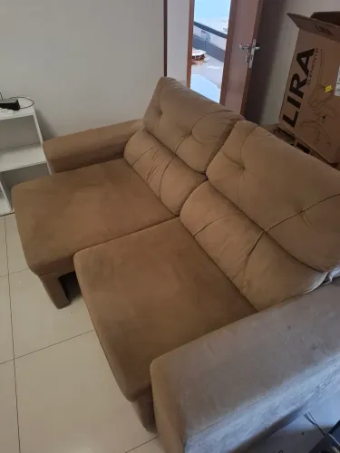 Sofá 2 lugares retrátil suede