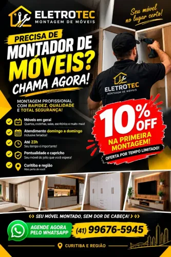 Montador de móveis Curitiba, b.alto , taruma ,c raso, c imbuía, cajuru e região