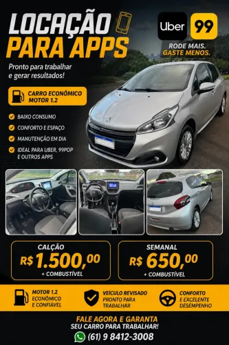 Aluguel de carro para aplicativo de Uber e 99pop