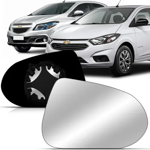 Lente Retrovisor Chevrolet Onix 2013 - LD - Lente com Placa / Logomarca - Genuíno