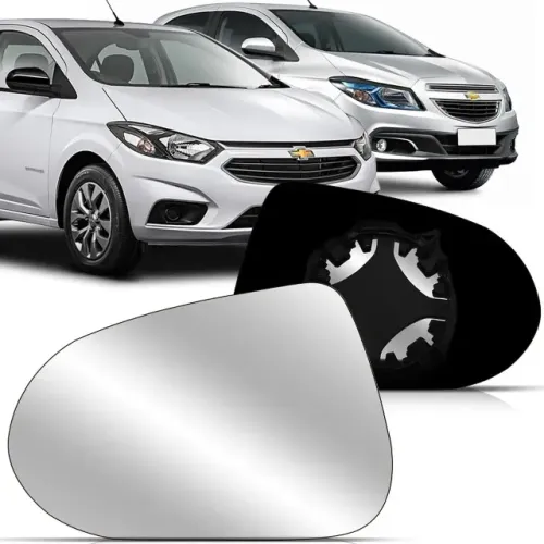 Lente Retrovisor Chevrolet Onix 2013 - Lente C/ Placa - LE - Logomarca - Genuíno 