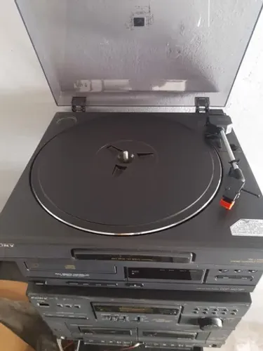Toca Disco Sony 4 em 1 com e Cd Funcionando Perfeitamente Completo Anos 90 Vintage