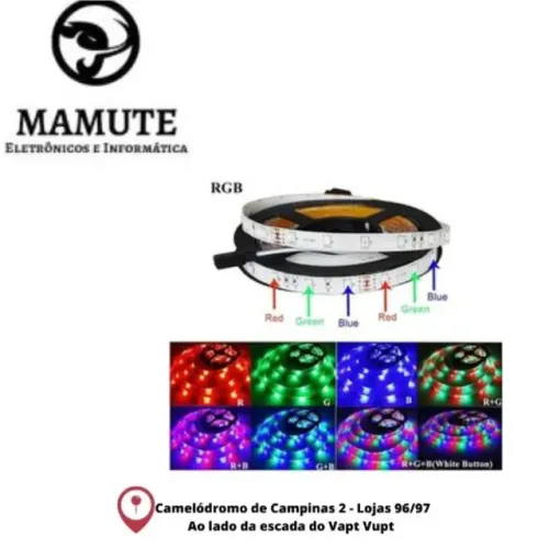 Fita Led Bluetooth USB Rgb 16 Cores Com Controle 5 Metros - COBA