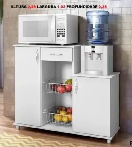 Balcão fruteira para gela agua e micro-ondas branco