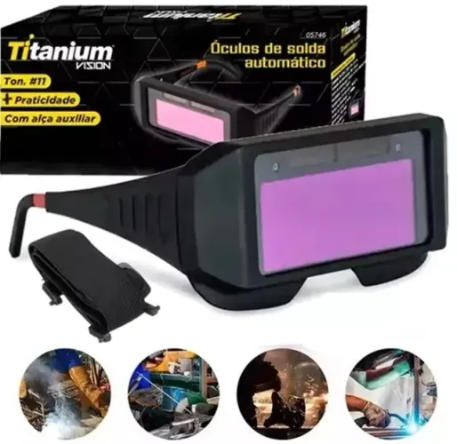 Óculos De Solda Para Soldador Com Escurecimento Automático Cor Preto Liso