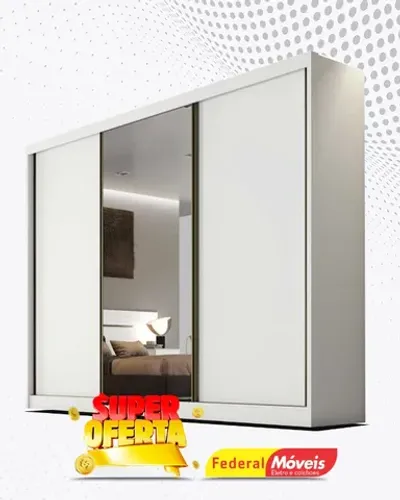Guarda Roupa Casal 100% MDF 3 Portas 6 Gavetas com Espelho Promoçao Fazemos Entrega Novo