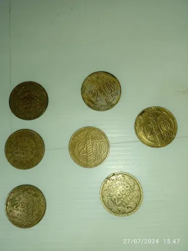 Moedas de 2000 reis década de 1930. Kit com 7 peças.