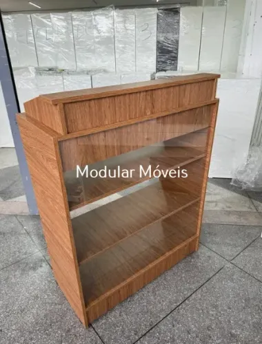 Balcão Caixa Vitrine Amadeirado Loja