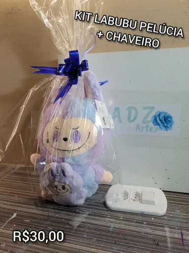 KIT LABUBU PELÚCIA E CHAVEIRO