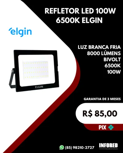 Refletor LED 100W 6500K Elgin