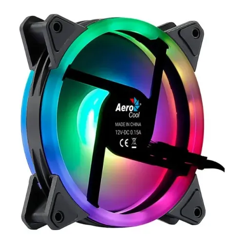 Cooler Fan 120mm Aerocool Duo Led ARGB PWM 3P 5V Led Controlar ou 6 Pinos - WZetta