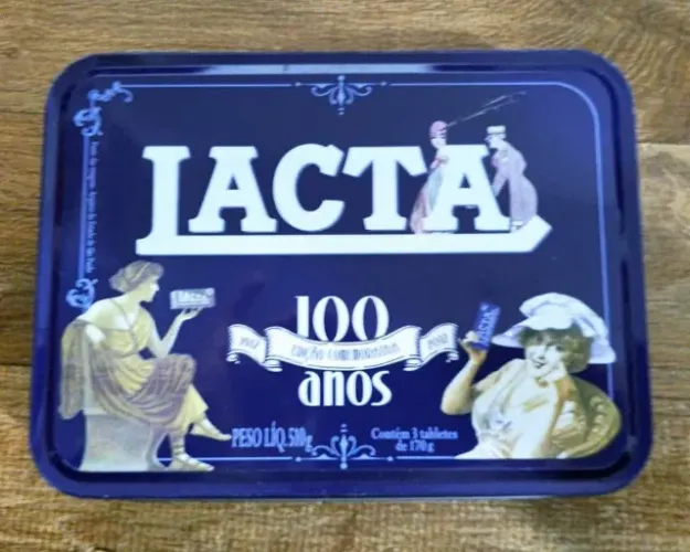 Lata retro comemoração 100 anos Chocolates Lacta
