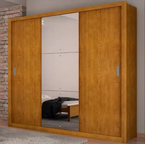 Guarda Roupa Casal Veneza 3 Portas 4 Gavetas com Espelho Novo direto da fabrica