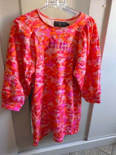 Vestido Colcci Camuflado Rosa e Laranja tamanho 14 veste P adulto