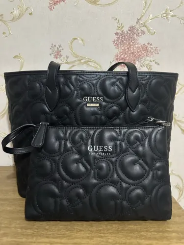 Kit Bolsa + Necessaire Guess Original Preta - Nova 