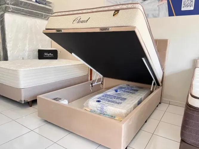 Cama Box Casal Baú Premium Colchão Molas Ensacadas Pillow D33 Nova!