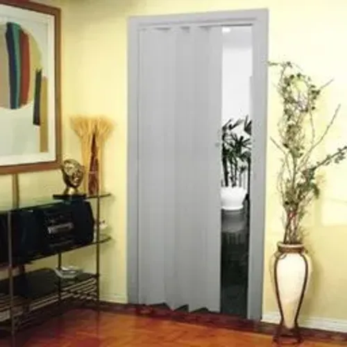 R$ 89,99 Porta Pvc Sanfonada 60cm Branca, Bege e cinza