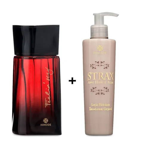 Kit perfume Feelin e creme pra realçar a tattoo 