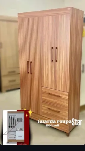 Guarda-Roupa Solteiro 100% MDF Amadeirado