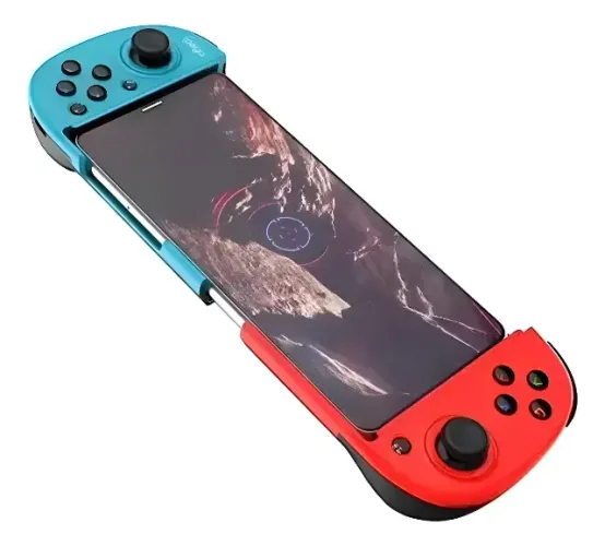 Gamepad BSP-D3 - Controle Bluetooth Para Celular E Pc Cor Azul Com Vermelho
