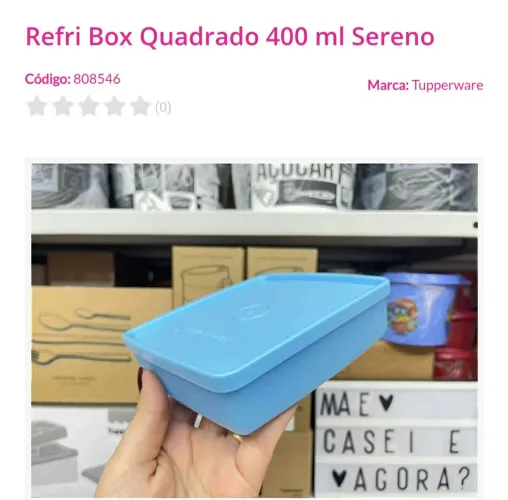 Refri Box Quadrado 400 ml azul - Tupperware