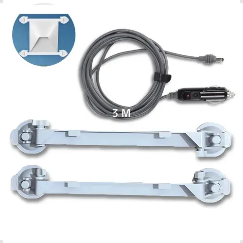 Par Suporte Starlink Mini Com Ventosa + Cabo Veicular 12v