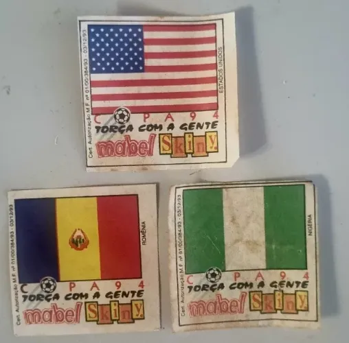 Lote - 3 Figurinhas - Copa 94 - Skiny Mabel - Raridade - Descoladas