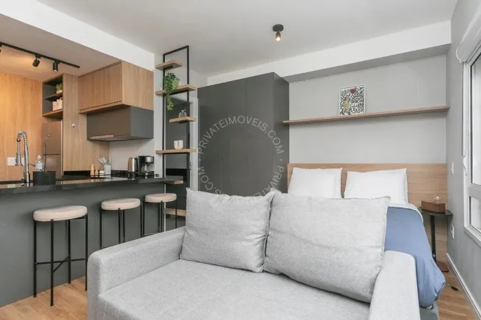 Apartamento Studio mobiliado para alugar no Moinhos de Vento com 1 quarto