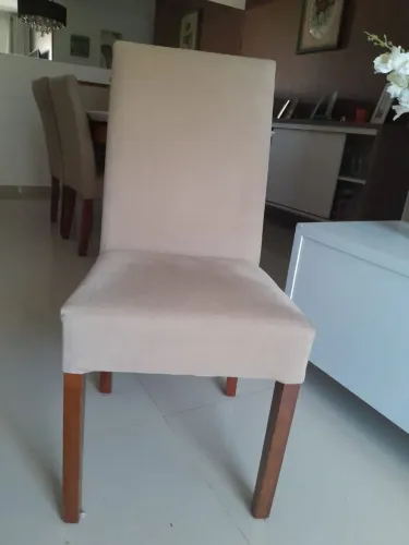 Cadeira de Jantar Estofada Bege
