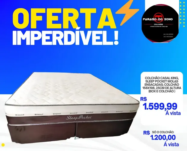 Colchão Casal King Sleep Pocket Molas Ensacadas