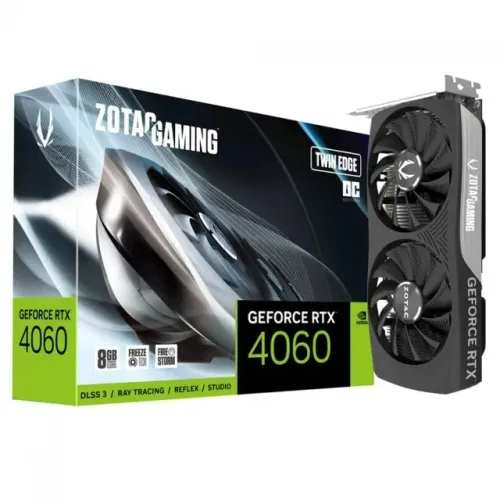 Placa de Vídeo Nvidia Geforce Zotac RTX 4060 8GB Twin Edge OC, GDDR6, DLSS, Ray Tracing, 1