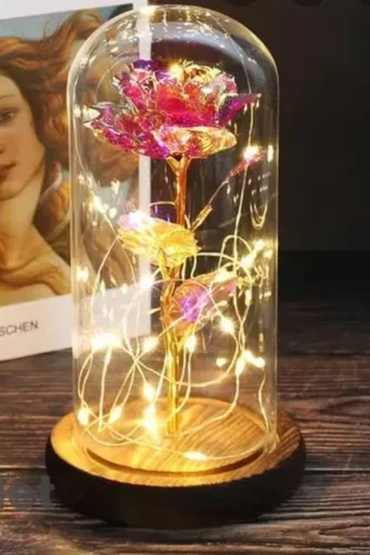 Luminária LED Rosa Bela e a Fera