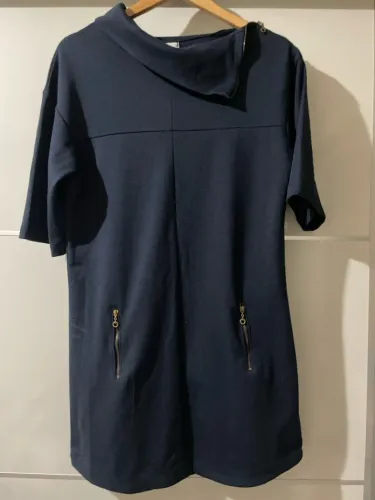 Vestido azul marinho de malha 