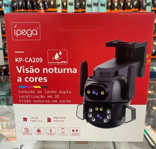  Câmera de Segurança ípega KP-CA209 - Visão Noturna Colorida e À Prova D'Água