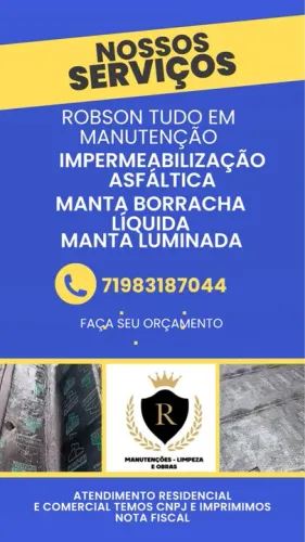 Robson impermeabilização Fazemos todos os tipos de serviços 