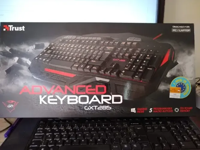 Teclado Gamer GXT285 Trust Retroiluminado Anti-Ghosting Macro Novo Original lacrado