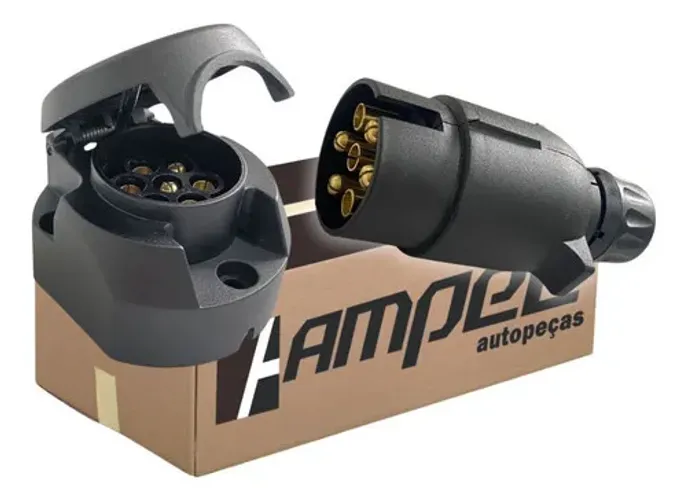 Kit Femea Macho Tomada Plug Elétrica Reboque Carretinha 6p