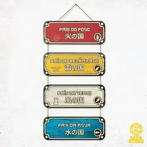 Placa Decorativa Países - Naruto