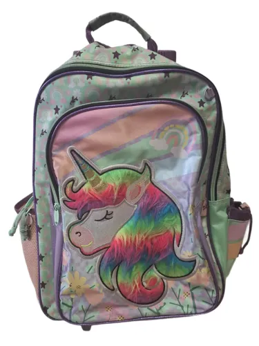 Mochila escolar rodinhas marca Chenson Unicórnio