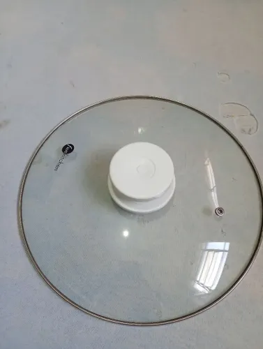 Tampa de Panela de Vidro com Borda de Aço Inox