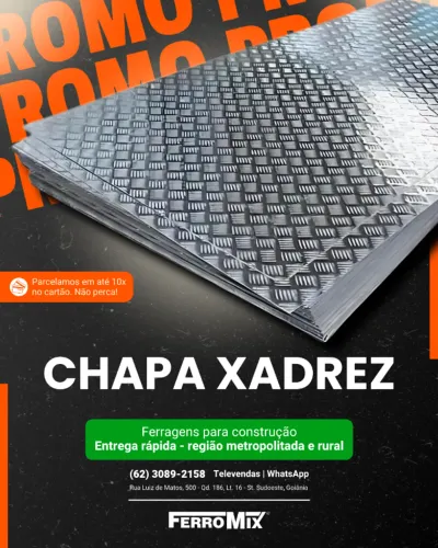 Chapa Xadrez | Chapa Piso - Ferragens para Serralheria e Construção - Entrega rápida