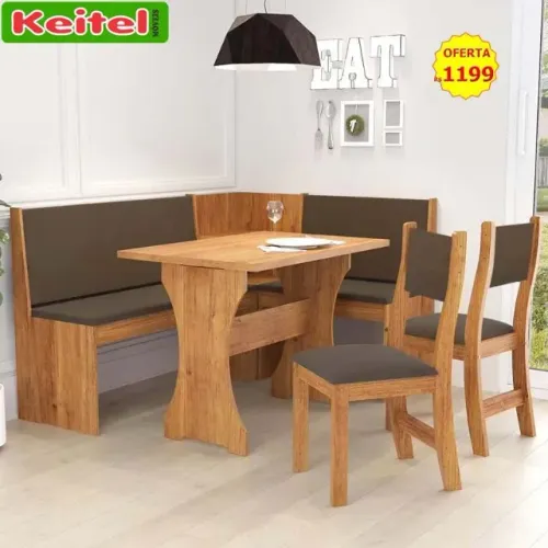 Canto Alemão Big Cadeiras Sol Cor Mel / Bombom