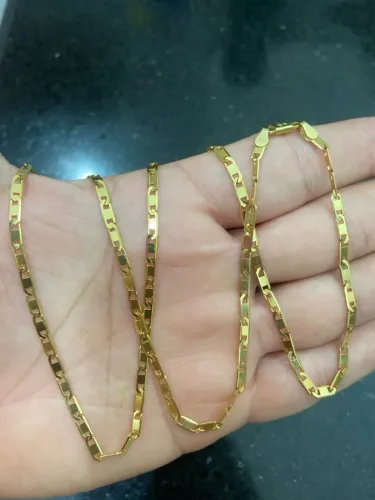 Corrente piastrine em ouro 18k