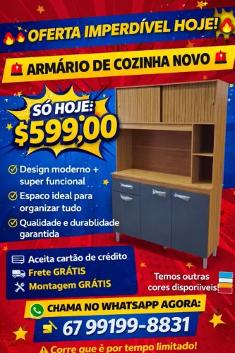 Queima de estoque armário de cozinha novo 